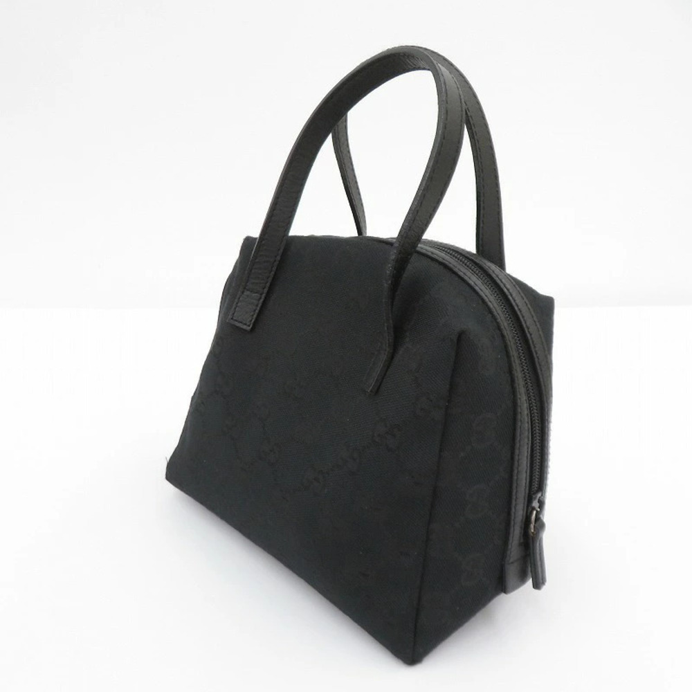 Gucci black GG canvas Tofu top handle bag monogram canvas leather